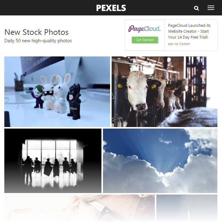 Pexels - Homepage - Gallery