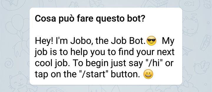 Jobo - Welcome Message