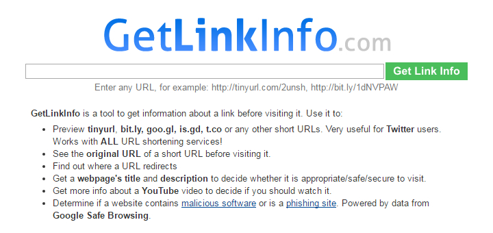 GetLinkInfo - Homepage